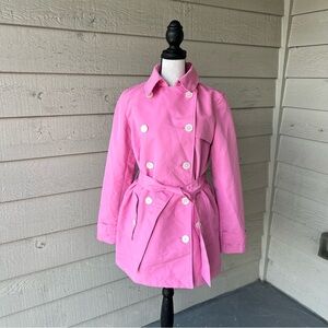 NWT Ralph Lauren Vibrant Pink Double Breasted Trench Coat